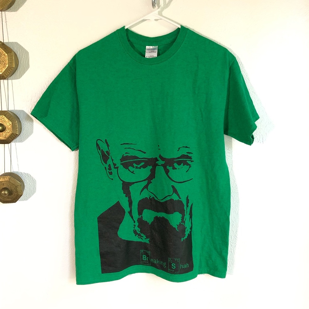 Breaking Bad Heisenberg Y2k Green Gildan Cotton T-shirt > L